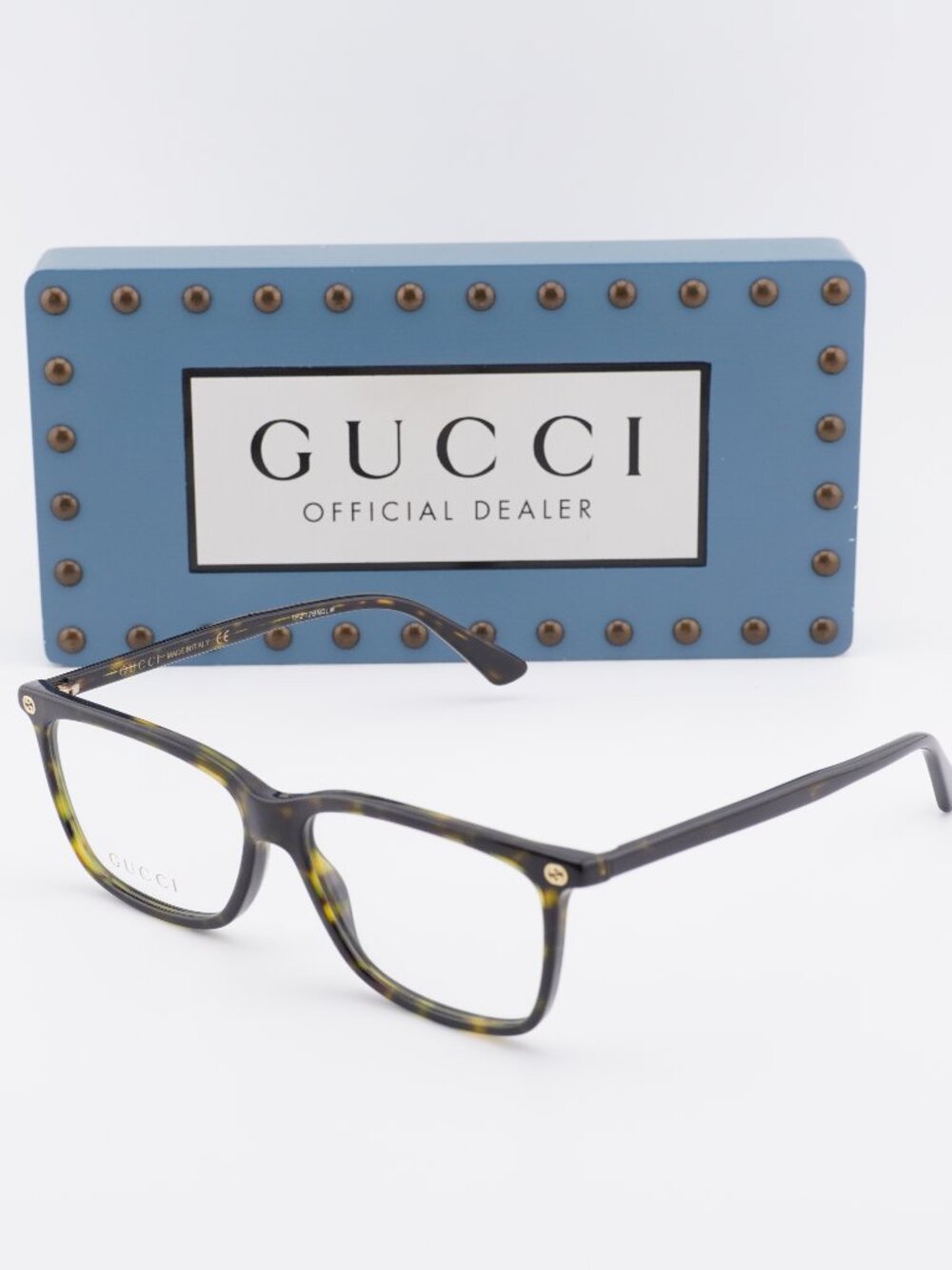 Gucci GG0094O 007 Rectangle Eyeglasses – Gloss Havana 54mm